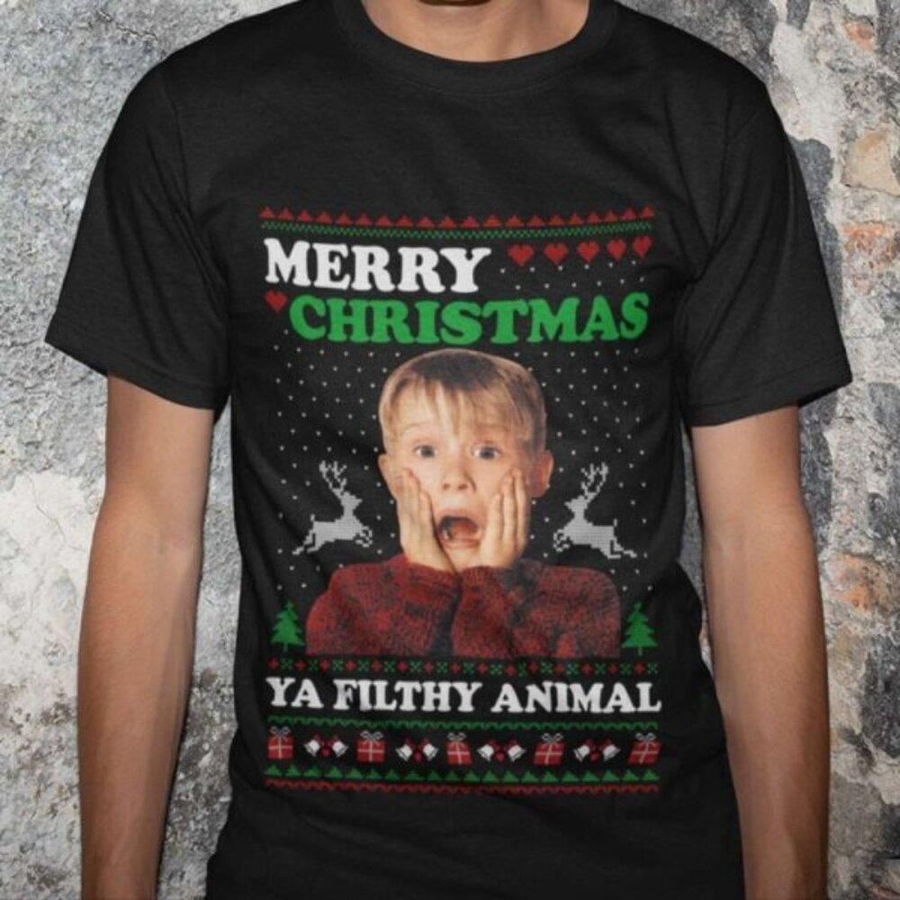 Ugly Sweater Kevin Mccallister Merry Christmas Ya Filthy Animal Fan Gift Shirt